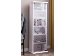 ebuy24 TilanoM Vitrinenschrank CD DVD 6 Ablagen 1 Tür Weiß