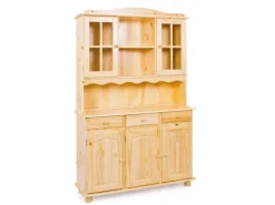 Best ebuy24 Toswa Vitrinenschrank 3 Türen 2 Glastüren 3 Schubladen 2 Offene Fächer Natur