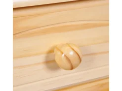 Best ebuy24 Toswa Vitrinenschrank 3 Türen 2 Glastüren 3 Schubladen 2 Offene Fächer Natur