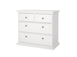 Outlet ebuy24 Venedig Kommode mit 2 Kleinen und 2 Grossen Schubladen Weiss