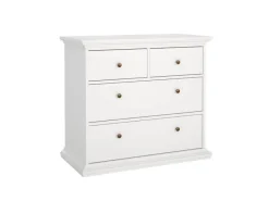 Outlet ebuy24 Venedig Kommode mit 2 Kleinen und 2 Grossen Schubladen Weiss