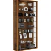 ebuy24 Vitrosa Maxi Vitrinenschrank Wandhängend mit 2 Glastüren 8 Glasböden Kern-Nussbaum Dekor