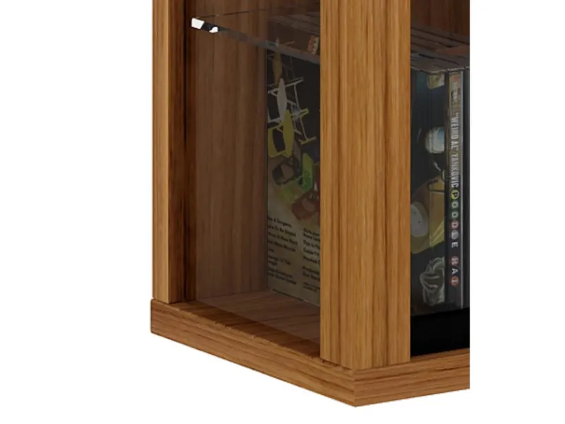 ebuy24 Vitrosa Maxi Vitrinenschrank Wandhängend mit 2 Glastüren 8 Glasböden Kern-Nussbaum Dekor