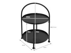 ECD Germany Beistelltisch Rund 33x45cm Schwarz Metall Klappbar Industriell