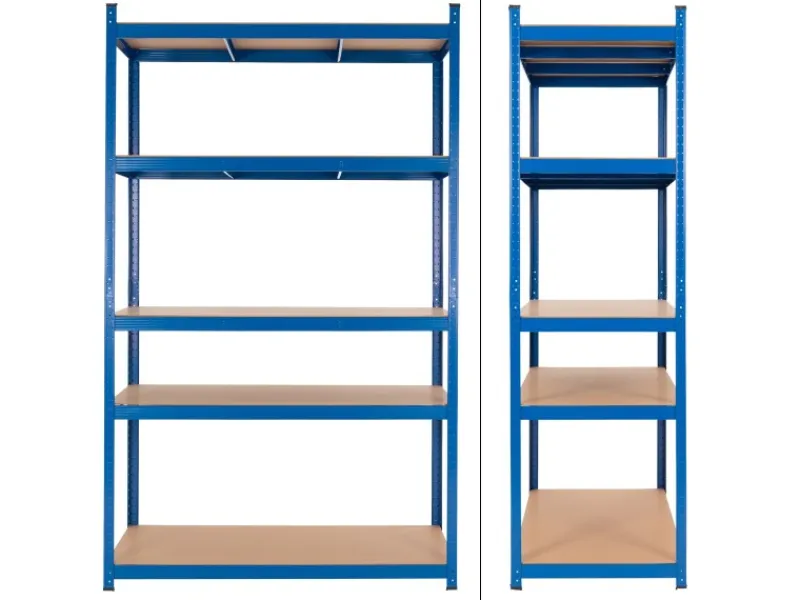 ECD Germany 2Er Set Werkstattregal 200x100x50 cm Blau Pulverbeschichter Metall