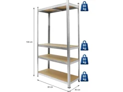 Outlet ECD Germany 2Er Werkstattregal 160x80x40cm bis 320kg aus Metall 4 MDF-Platten