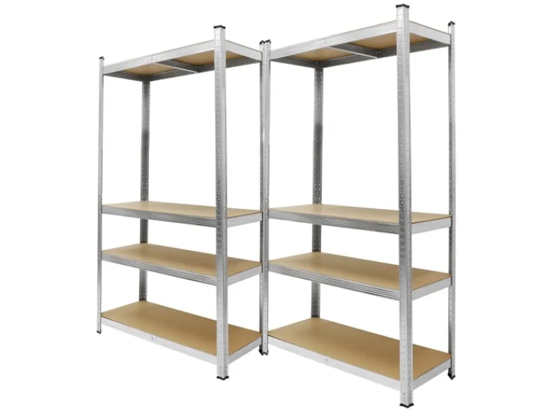 Outlet ECD Germany 2Er Werkstattregal 160x80x40cm bis 320kg aus Metall 4 MDF-Platten