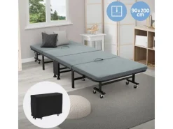 Best ECD Germany Gästebett 90x200 cm Klappbares Einzelbett mit Matratze