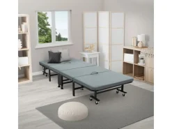 Best ECD Germany Gästebett 90x200 cm Klappbares Einzelbett mit Matratze