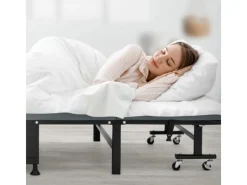 Best ECD Germany Gästebett 90x200 cm Klappbares Einzelbett mit Matratze