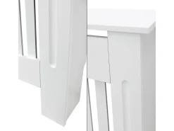 ECD Germany Heizkörperverkleidung Landhausstil 112x19x82cm Weiß aus MDF Lackiert