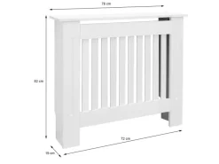 ECD Germany Heizkörperverkleidung Landhausstil 78x19x82 cm Weiß aus MDF Lackiert