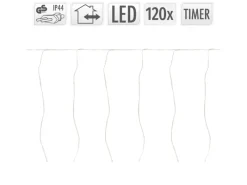 ECD Germany LED Lichtervorhang 300cm 120LED Warmweiß mit Timer 19 Modi