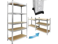 ECD Germany Regalsystem Set 2 Lagerregale 180x90x40 cm mit Eckregal 180x70x40cm