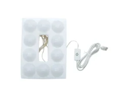 ECD Germany Schminktisch Set mit Hocker Spiegel LED-Beleuchtung 108x40x140 cm