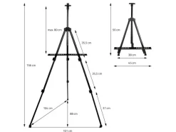 Outlet ECD Germany 140tlg XXL Malset mit Staffelei Künstler Acryl Zeichenset Buntstifte