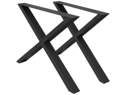 Hot ECD Germany 2x Tischbeine X-Design X-Form 60x72 cm Schwarz Stahl Industriedesign