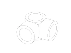 Eckstück Durchgehend 90° für Stahlrohr Ø 2,7 cm