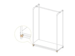 Eckstück Durchgehend 90° für Stahlrohr Ø 2,7 cm