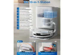 Hot ECOVACS DEEBOT T80 OMNI WHITE mit Selbstreinigender OZMO ROLLER-Wischtechnologie Weiß