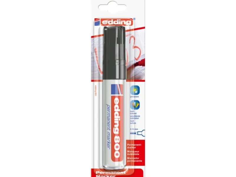 EDDING 800 Permanent Marker Schwarz 4 mm - 12 mm