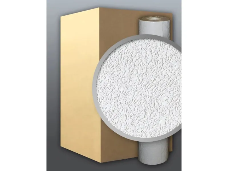 EDEM 202-40 Dekorative Struktur Schaum-Tapete rauhfaser Weiß Putz Optik 1 Karton mit 9 Rollen 71,55 m2 Weiß