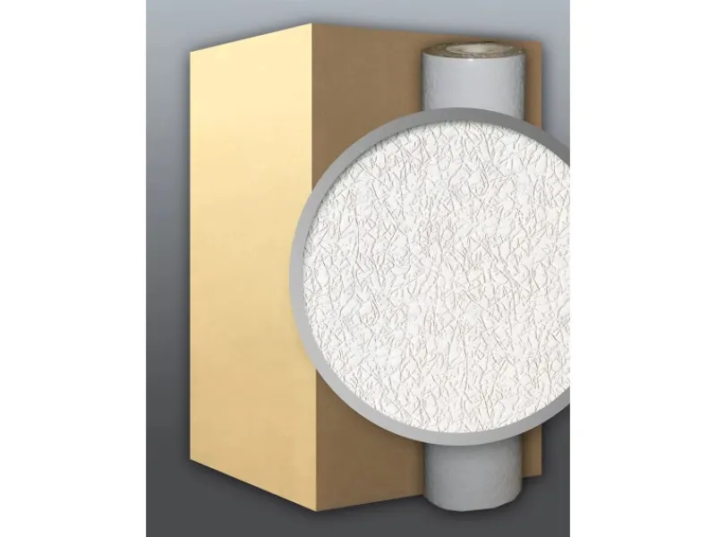 Best EDEM 206-40 Dekorative Struktur Schaum-Tapete Weiß crash Putz Optik 1 Karton mit 9 Rollen 71,55 m2 Weiß