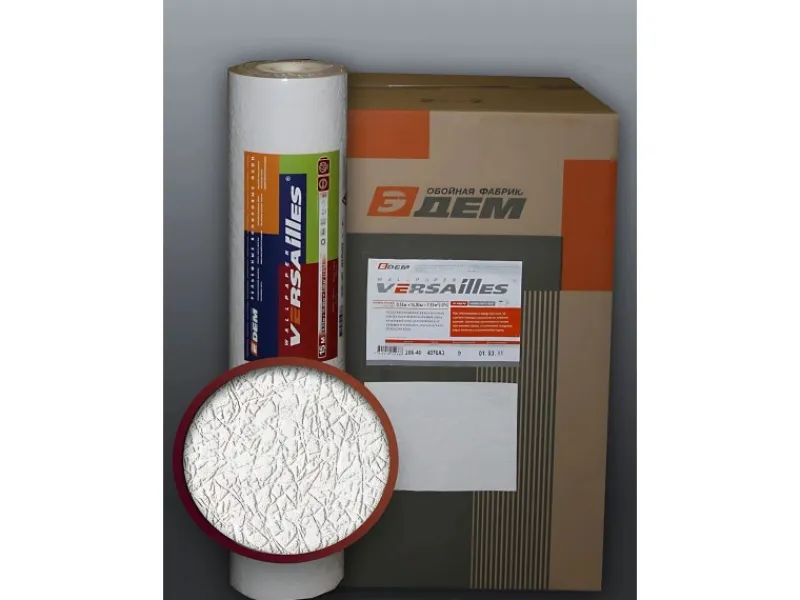 Best EDEM 206-40 Dekorative Struktur Schaum-Tapete Weiß crash Putz Optik 1 Karton mit 9 Rollen 71,55 m2 Weiß