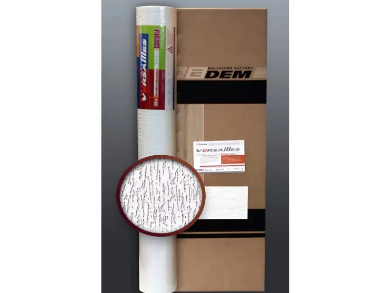 EDEM 80362BR70 Vliestapete überstreichbar ReibePutz Optik Weiß 1 Karton mit 4 Rollen 106 m2 Weiß