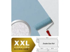 New EDEM 80377BR60 Xxl Decken Wand Vliestapete überstreichbare Struktur 25,05 m x 1,06 m 26,50 m2 Weiß