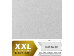 New EDEM 80377BR60 Xxl Decken Wand Vliestapete überstreichbare Struktur 25,05 m x 1,06 m 26,50 m2 Weiß