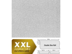 EDEM 80304BR60 Xxl Vliestapete zum Überstreichen rauhfaser Putz-Optik 25,05 m x 1,06 m 26,50 m2 Weiß