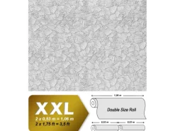 Outlet EDEM 80309BR60 Xxl Vliestapete zum Überstreichen spachtel-putz-dekor 25,05 m x 1,06 m 26,50 m2 Weiß