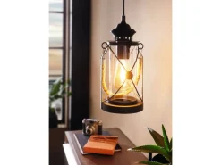 Sale Eglo Pendelleuchte Bradford Schwarz Ø 14 cm x 110 cm 1-flammig