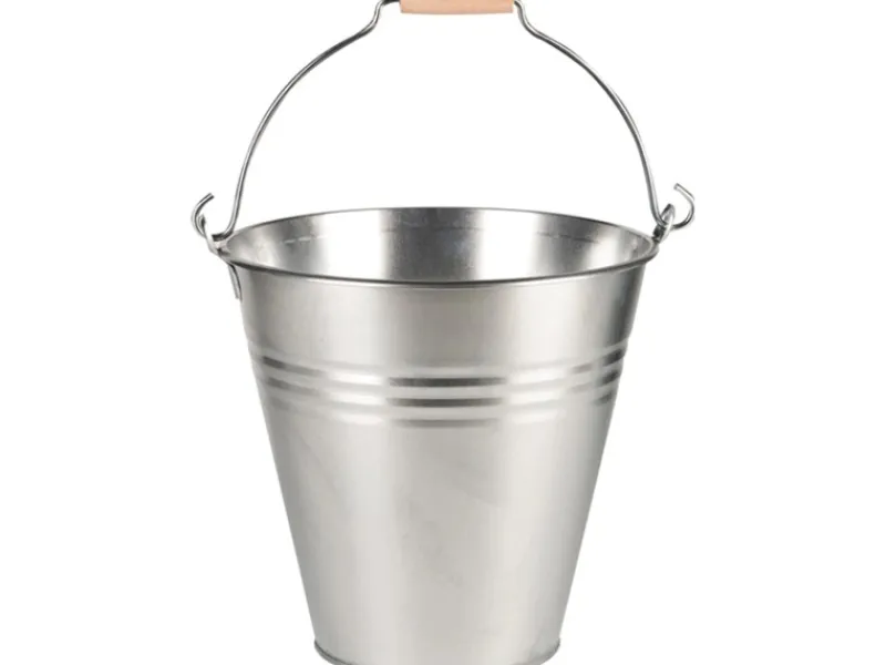 Eimer mit Henkel und Holzgriff 3,2 l Zink Standard