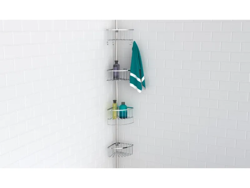 Eisl Teleskop Duschablage Ecke mit 4 Duschkörben Edelstahl