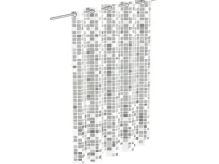 Eisl Textil Duschvorhang mit Motiv Mosaik Grau 180 cm x 200 cm Waschbar