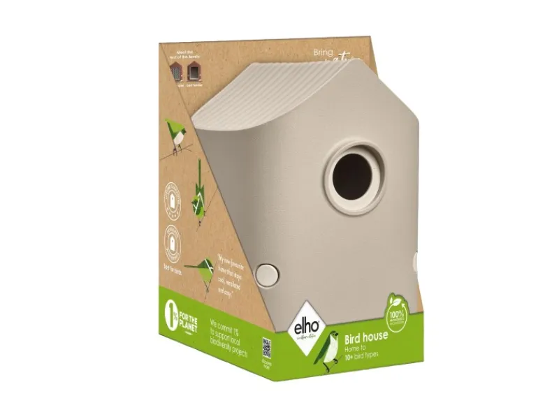 Elho Vogelhaus Cosy 18 cm Beige-Weiß