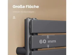 Emke Badheizkörper 130x50cm 695W Handtuchwärmer für Badezimmer Handtuchtrockner