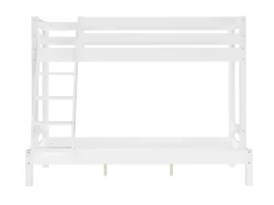 Erst-Holz Doppel-Etagenbett 90 x 200 cm und 140 x 200 cm Erwachsene Kiefer Weiß Modell 18 ohne Zubehör