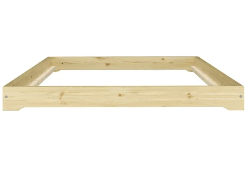 New Erst-Holz Extra Flaches Einzelbett Futon Unbehandeltes Holz Loft 90 x 200 cm Fichte Rollrost inkl.