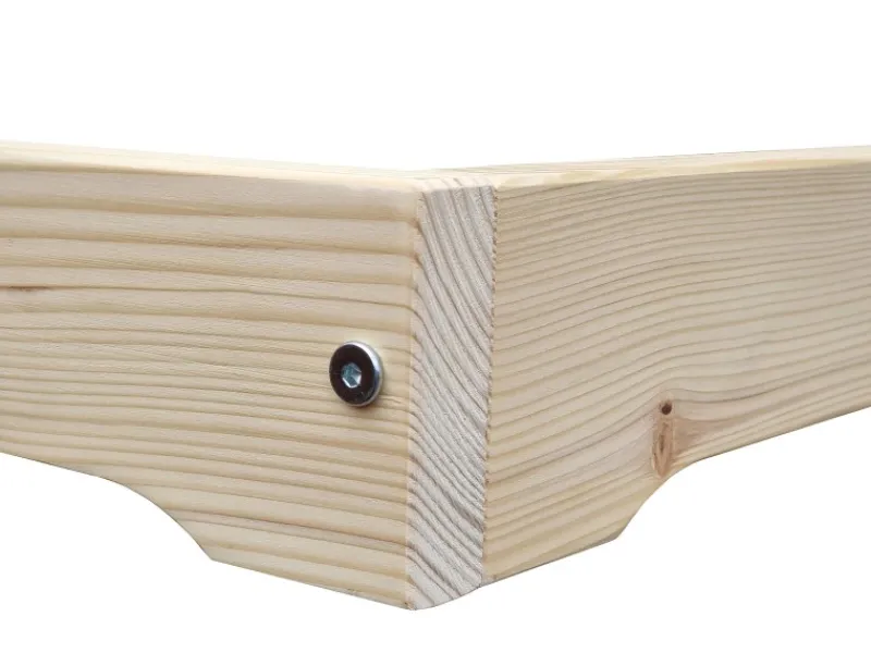 New Erst-Holz Extra Flaches Einzelbett Futon Unbehandeltes Holz Loft 90 x 200 cm Fichte Rollrost inkl.