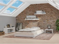 Discount Erst-Holz Extra Niedriges Holzbett Futonbett 80 x 190 cm Kiefer Weiß Modell 47 Rollrost inkl.