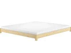 Clearance Erst-Holz Flaches Ehebett Bodenbett Doppelbett 180 x 200 Kiefer Modell 51 Rollrost inkl.