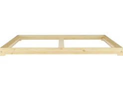 Best Erst-Holz Futonbett Massivholz Extra Niedrig Kiefer Massivholz 140 x 200 Rollrost inkl.