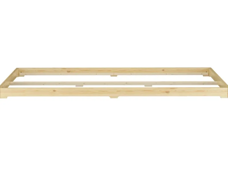 Best Erst-Holz Futonbett Massivholz Extra Niedrig Kiefer Massivholz 140 x 200 Rollrost inkl.