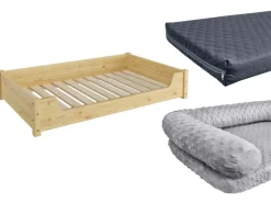 Erst-Holz Hundebett für Große Hunde 100 x 60 cm Kiefer Tierbett Rollrost inkl.