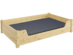 Erst-Holz Hundebett für Große Hunde 100 x 60 cm Kiefer Tierbett Rollrost inkl.