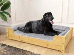 Erst-Holz Hundebett für Große Hunde 100 x 60 cm Kiefer Tierbett Rollrost inkl.