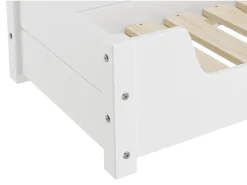 Erst-Holz Hundesofa XXL für Dogge Bernhardiner Tierbett 120 x 70 cm Kiefer Weiß mit Rollrost. Polster und Matratze